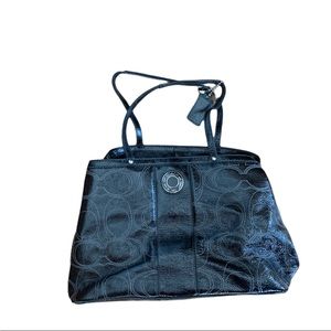 Coach Carryall Kisslock Leather Shoulder Bag
